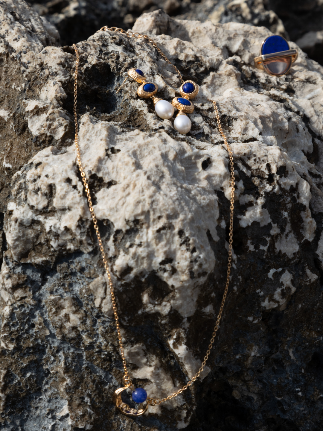 Vintage Lapis Lazuli Pearl Drop Earrings