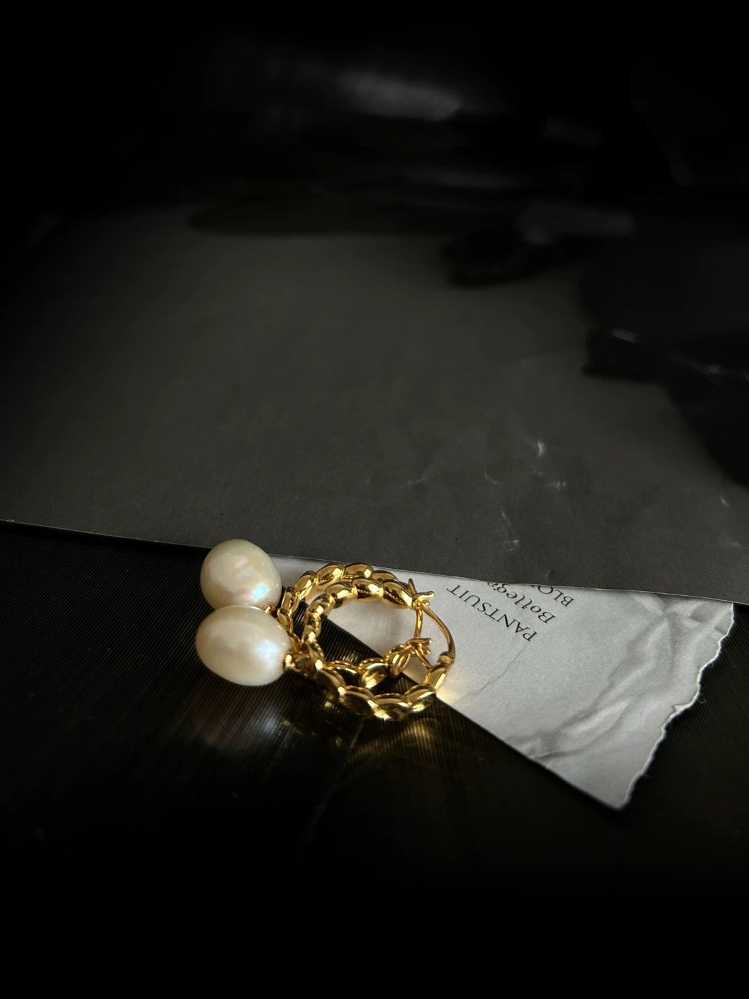 Pea-shaped Hoop Freshwater Pearl Earrings GEMBEA JEWELRY