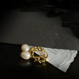 Pea-shaped Hoop Freshwater Pearl Earrings GEMBEA JEWELRY