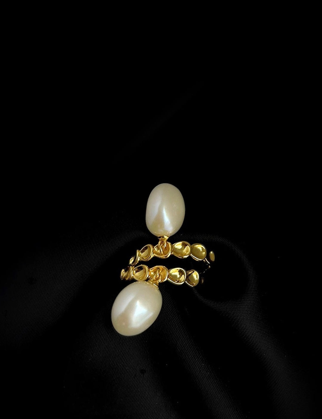 Pea-shaped Hoop Freshwater Pearl Earrings GEMBEA JEWELRY