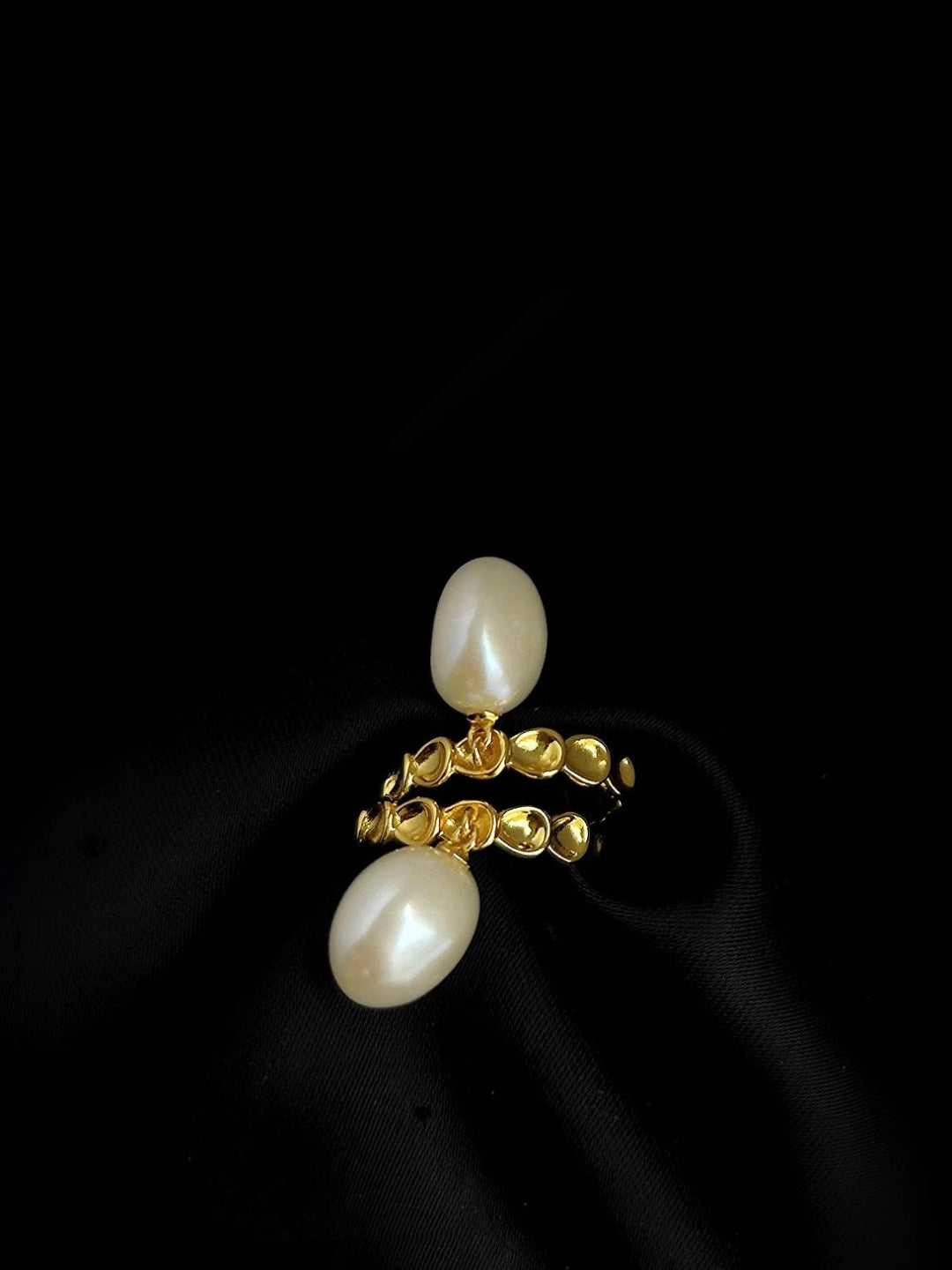 Pea-shaped Hoop Freshwater Pearl Earrings GEMBEA JEWELRY