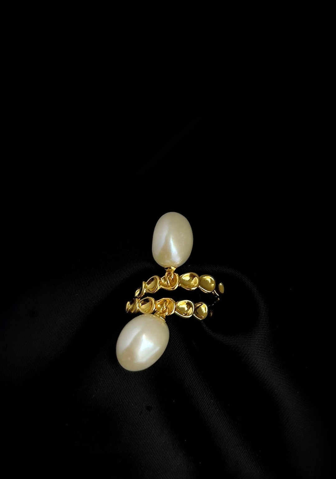 Pea-shaped Hoop Freshwater Pearl Earrings GEMBEA JEWELRY