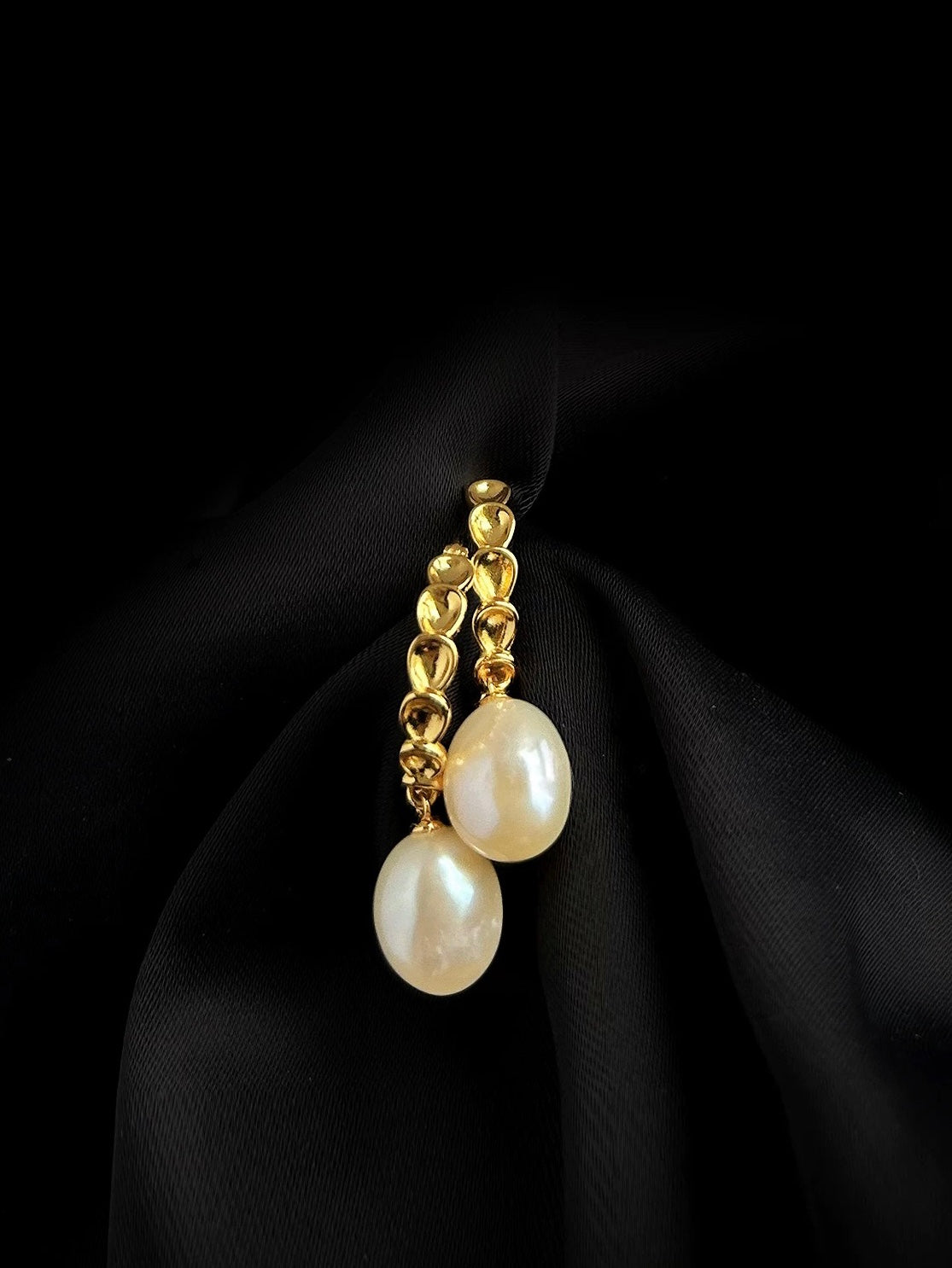 Pea-shaped Hoop Freshwater Pearl Earrings GEMBEA JEWELRY