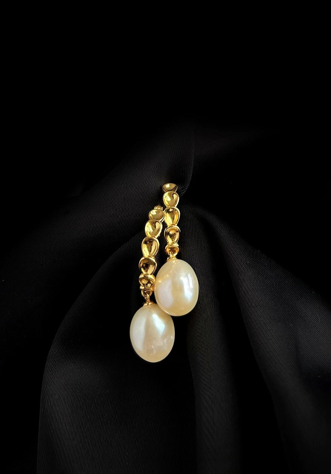 Pea-shaped Hoop Freshwater Pearl Earrings GEMBEA JEWELRY