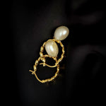 Pea-shaped Hoop Freshwater Pearl Earrings GEMBEA JEWELRY
