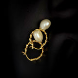 Pea-shaped Hoop Freshwater Pearl Earrings GEMBEA JEWELRY