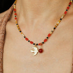 Peace Dove Pendant Agate Beaded Necklace-Gembea Jewelry