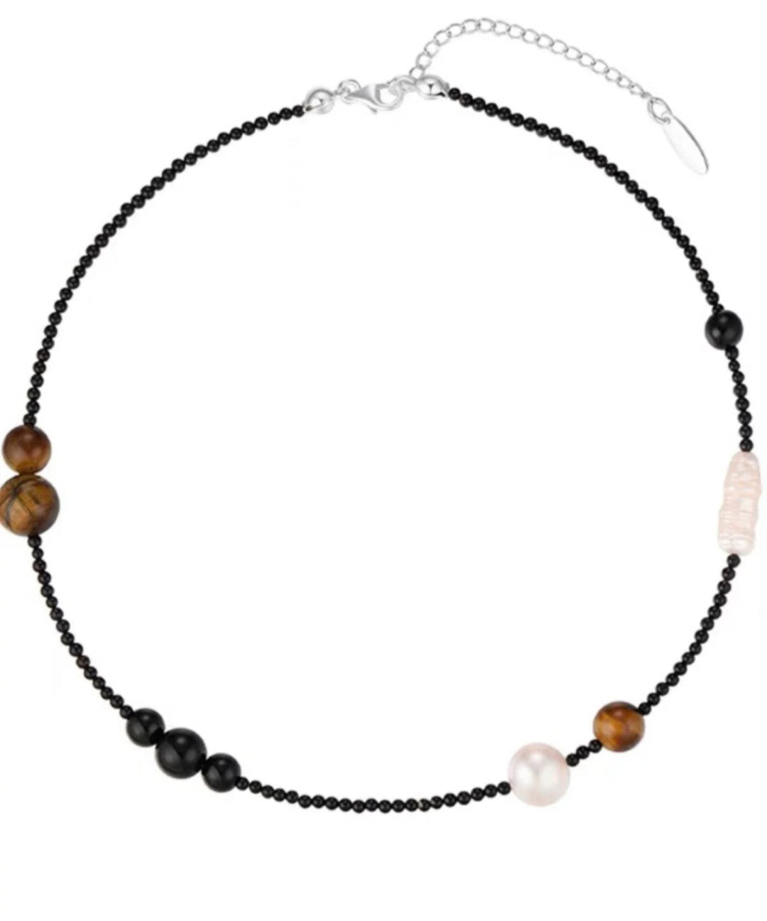 Pearl Black Agate Necklace gembea jewelry15