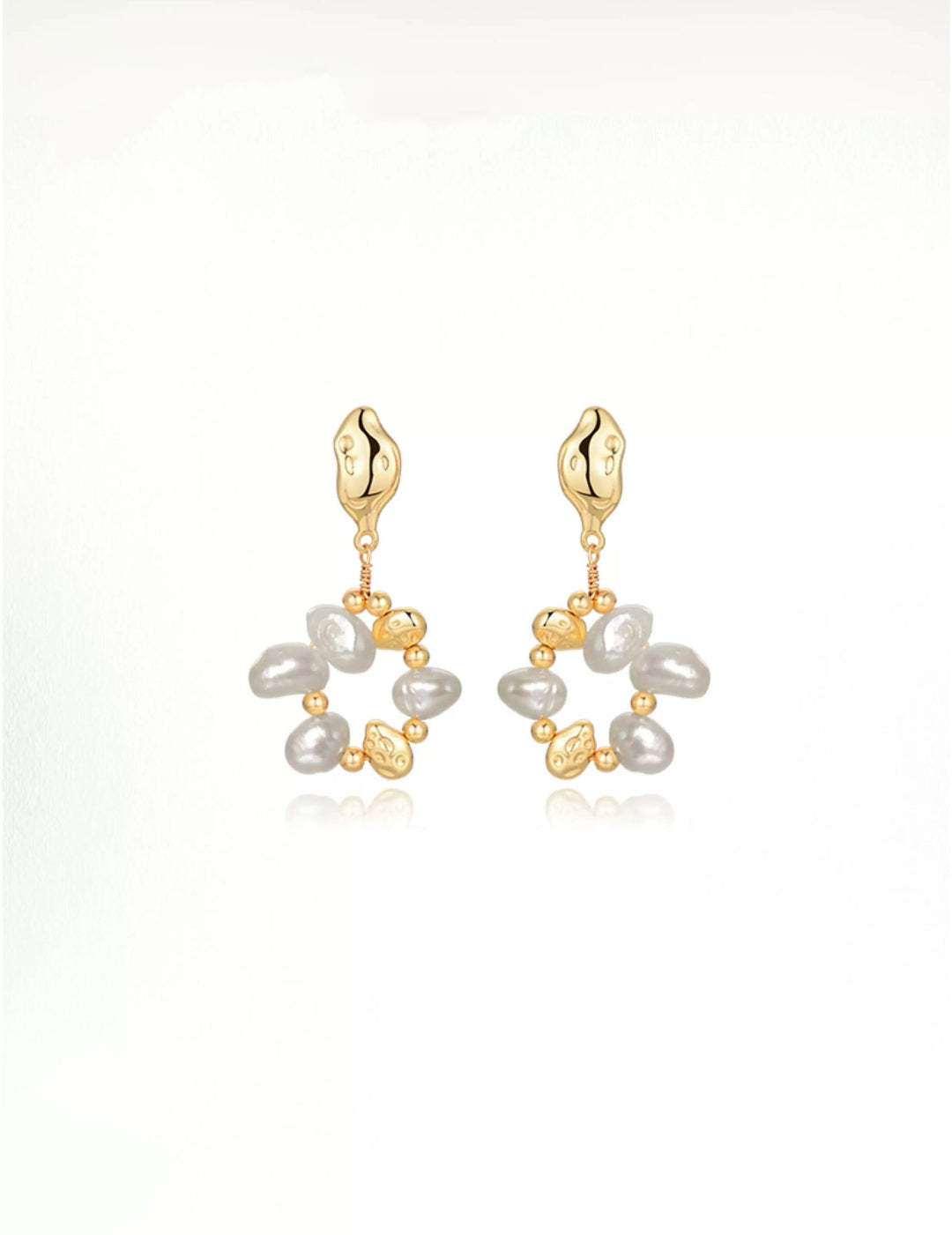 Pearl Circle Drop Earrings gembea jewelry