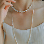 Pearl Splicing Chain Multilayer Long Necklace gembea jewelry