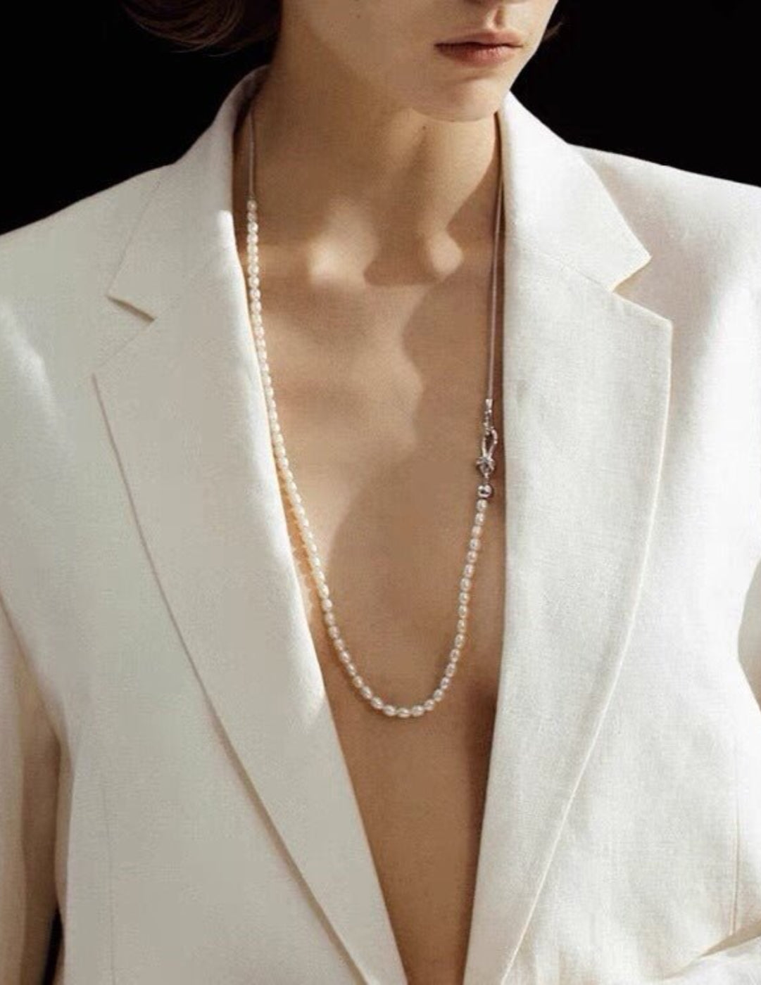 Pearl Splicing Chain Multilayer Long Necklace gembea jewelry