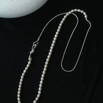 Pearl Splicing Chain Multilayer Long Necklace gembea jewelry