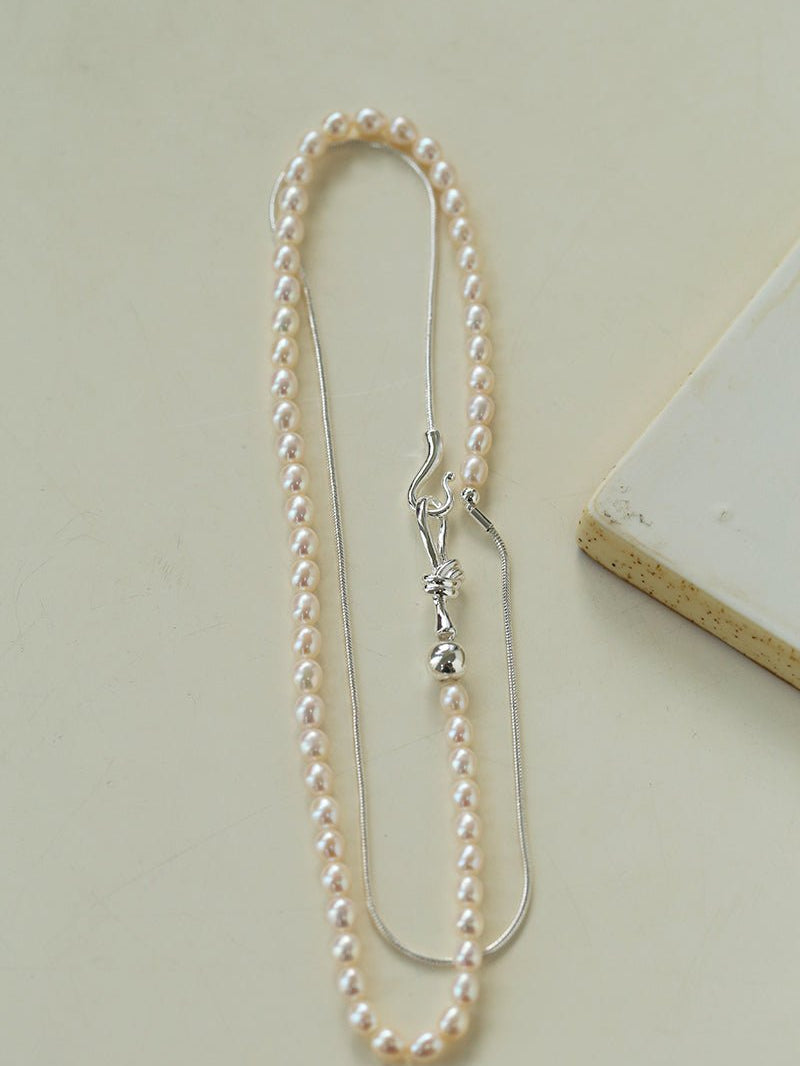 Pearl Splicing Chain Multilayer Long Necklace gembea jewelry