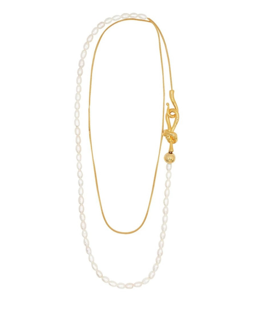 Pearl Splicing Chain Multilayer Long Necklace