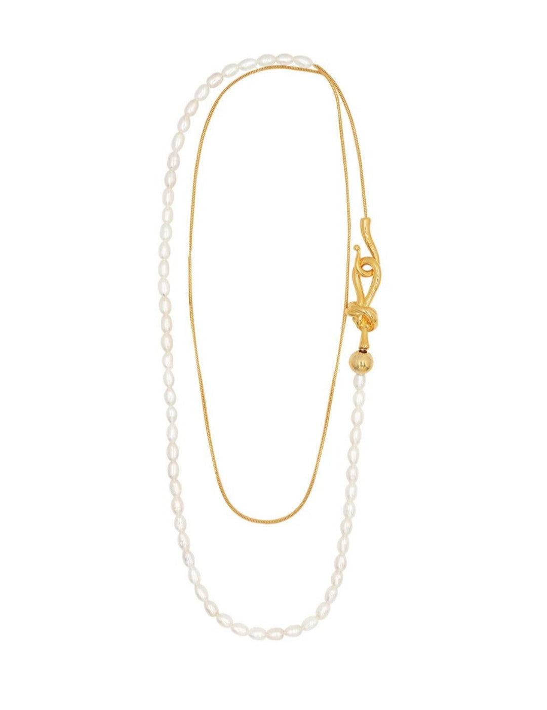 Pearl Splicing Chain Multilayer Long Necklace