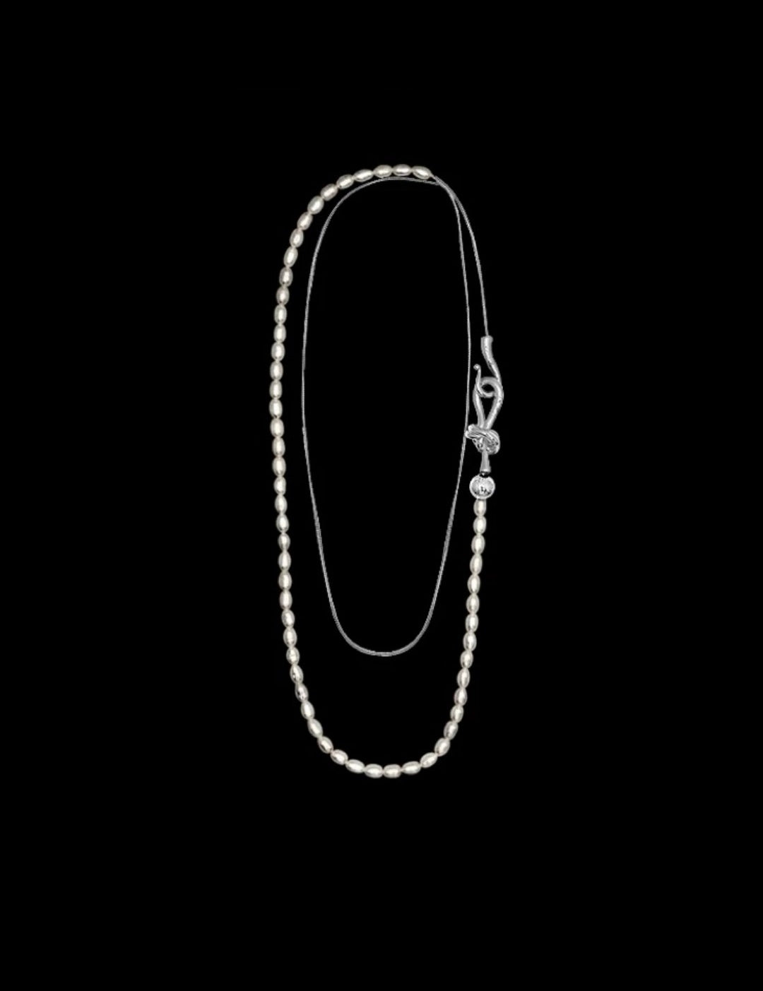 Pearl Splicing Chain Multilayer Long Necklace gembea jewelry