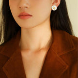 Petal Baroque Pearl 26-Letter Earrings - Gembea Jewelry