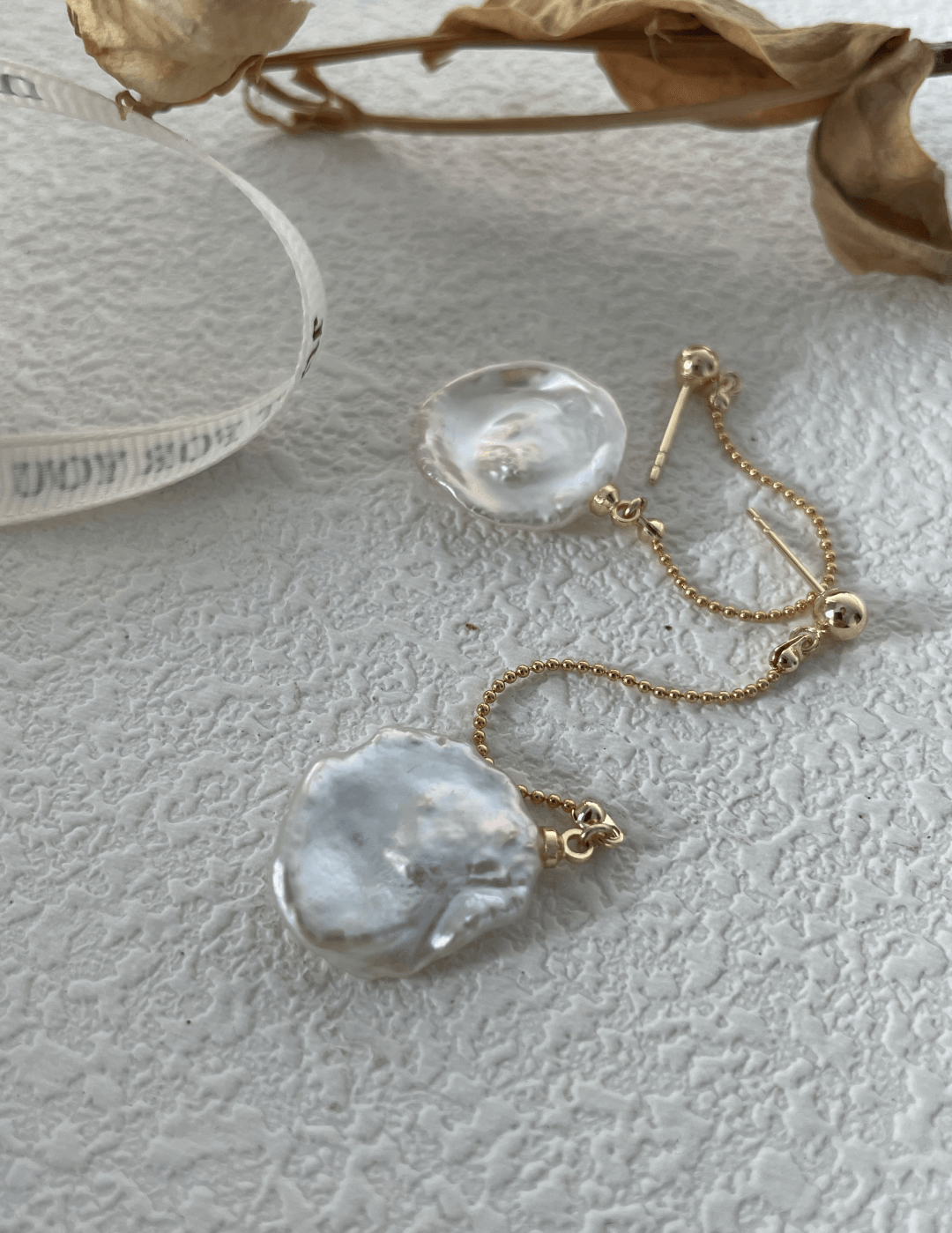 Petal Baroque Long Chain Earrings - Gembea Jewelry