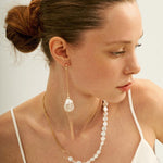 Petal Baroque Long Chain Earrings - Gembea Jewelry