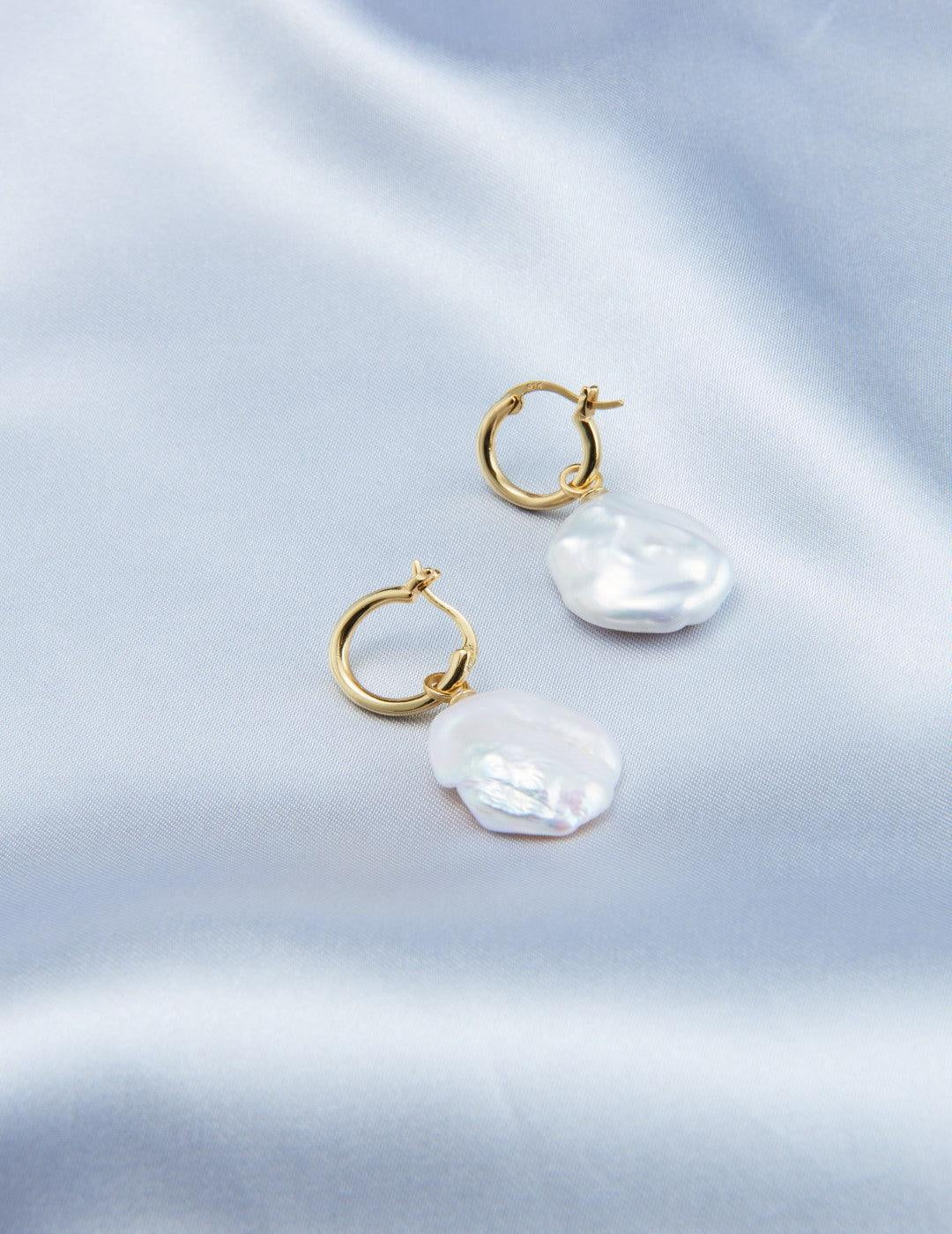 Petal Baroque Pendant Hoop Earrings - Gembea Jewelry