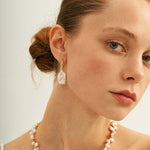 Petal Baroque Pendant Hoop Earrings - Gembea Jewelry