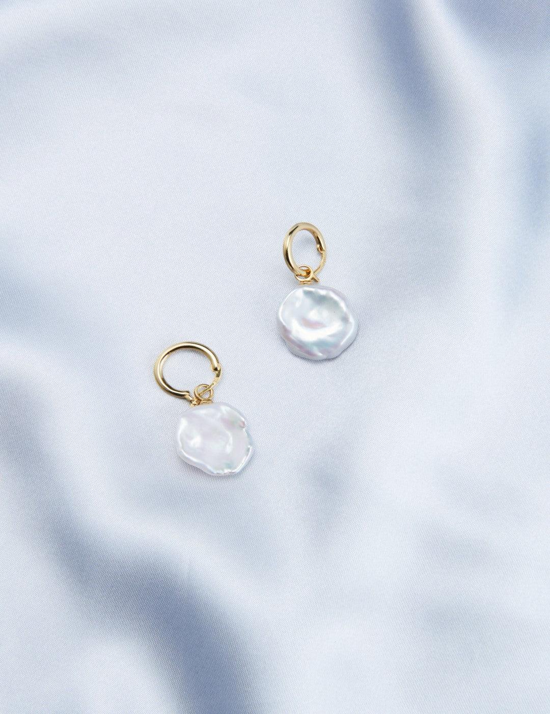 Petal Baroque Pendant Hoop Earrings - Gembea Jewelry