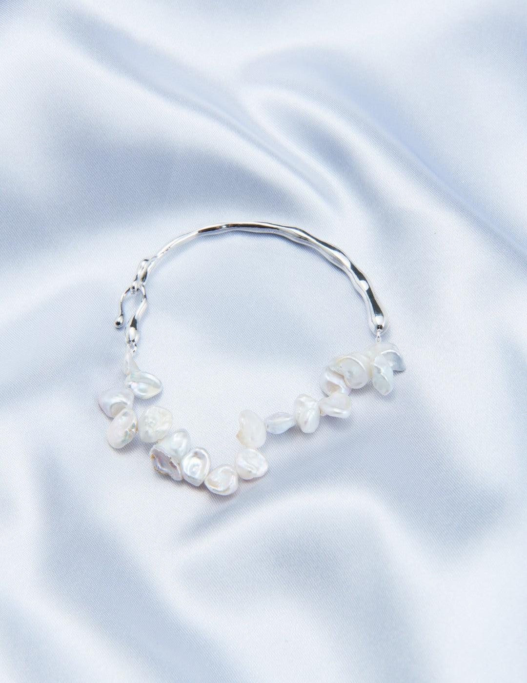 Petal Baroque Sterling Silver Bangles Bracelet - Gembea Jewelry