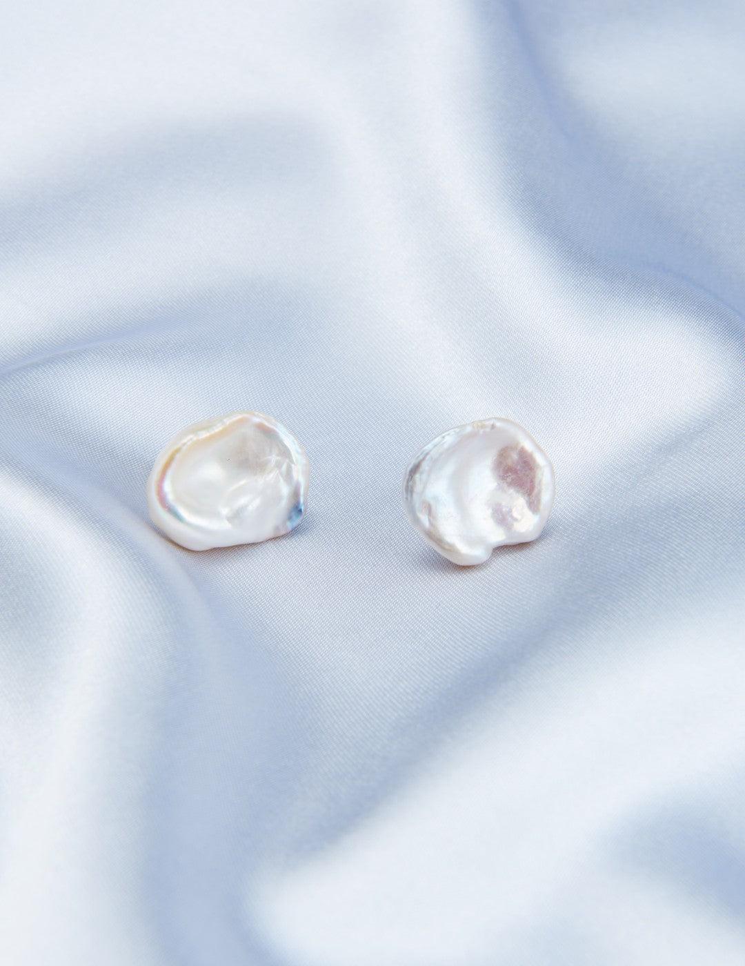 Petal Baroque Pearl Stud Earrings - Gembea Jewelry