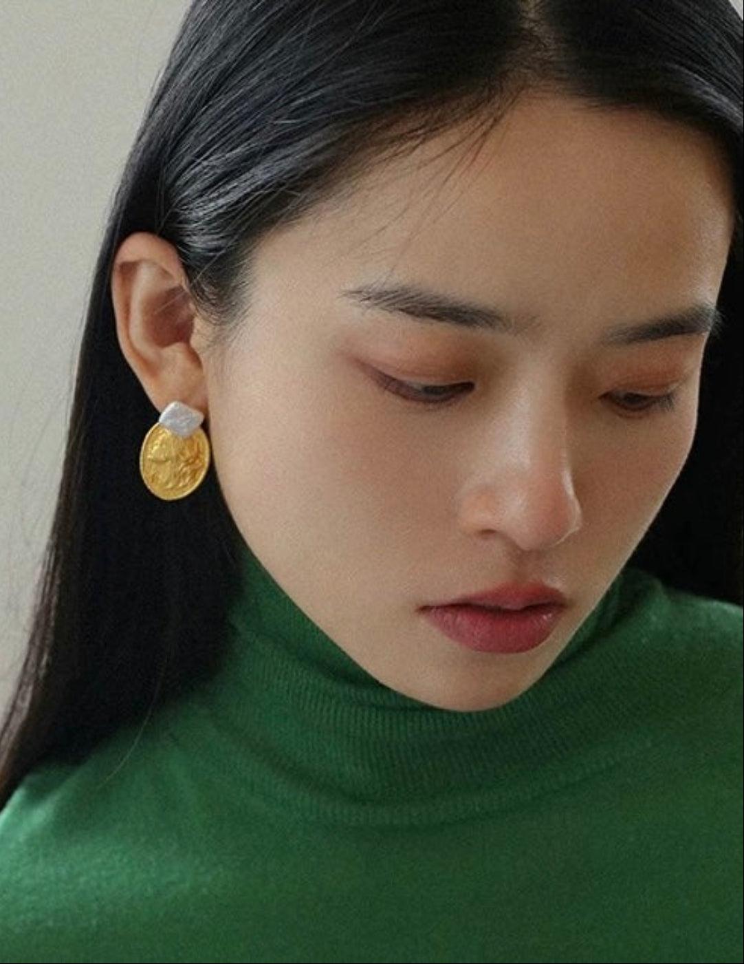 Petal Goddess Natural Baroque Pearl Earrings - Gembea Jewelry