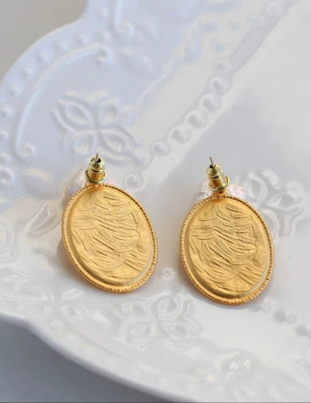 Petal Goddess Natural Baroque Pearl Earrings - Gembea Jewelry