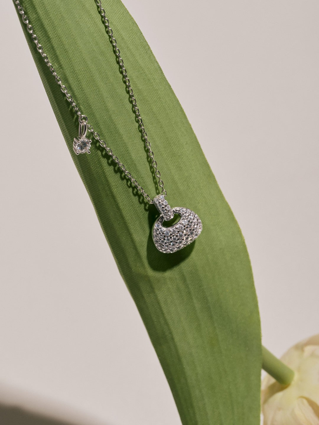Petit Bag Lab-grown Diamond Silver Chain Necklace gembea jewelry
