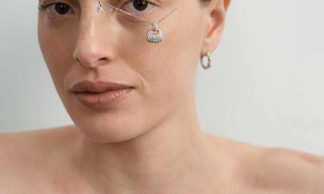 Petit Bag Lab-grown Diamond Silver Chain Necklace gembea jewelry