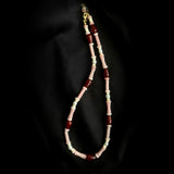 Pink Ombra Red Agate Waterdrop Beaded Necklace gembea jewelry