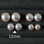 Pink Aurora Flat Round Artificial Pearl Earrings-Gembea jewelry
