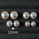 Pink Aurora Flat Round Artificial Pearl Earrings-Gembea jewelry