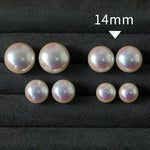 Pink Aurora Flat Round Artificial Pearl Earrings-Gembea jewelry