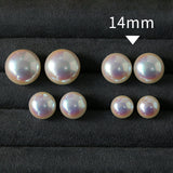 Pink Aurora Flat Round Artificial Pearl Earrings-Gembea jewelry