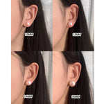 Pink Aurora Flat Round Artificial Pearl Earrings-Gembea jewelry