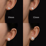 Pink Aurora Flat Round Artificial Pearl Earrings-Gembea jewelry