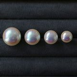 Pink Aurora Flat Round Artificial Pearl Earrings-Gembea jewelry