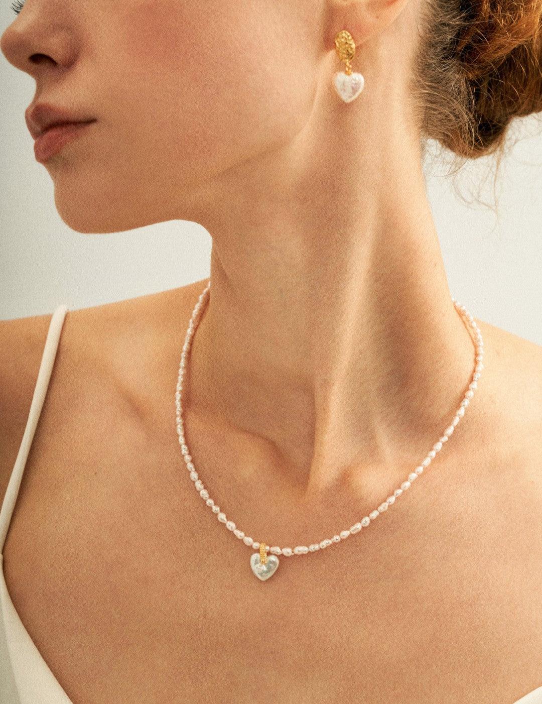 Pink Baroque Pendant Pearl Beaded Necklace - Gembea Jewelry