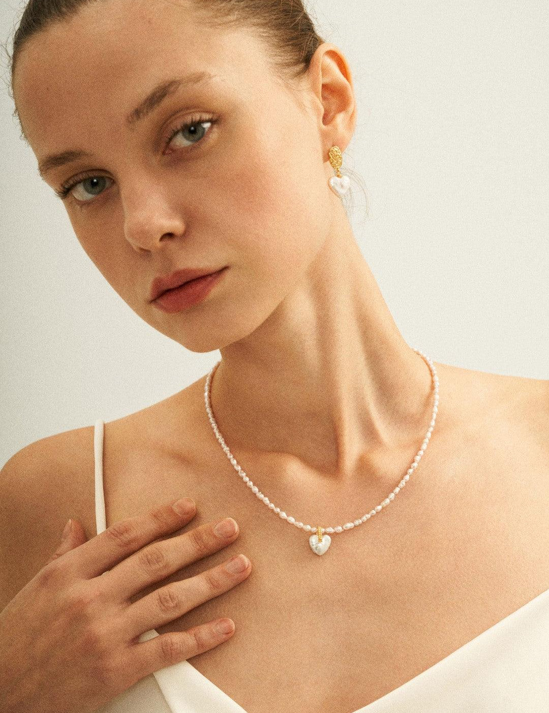 Pink Baroque Pendant Pearl Beaded Necklace - Gembea Jewelry