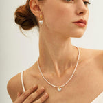 Pink Baroque Pendant Pearl Beaded Necklace - Gembea Jewelry