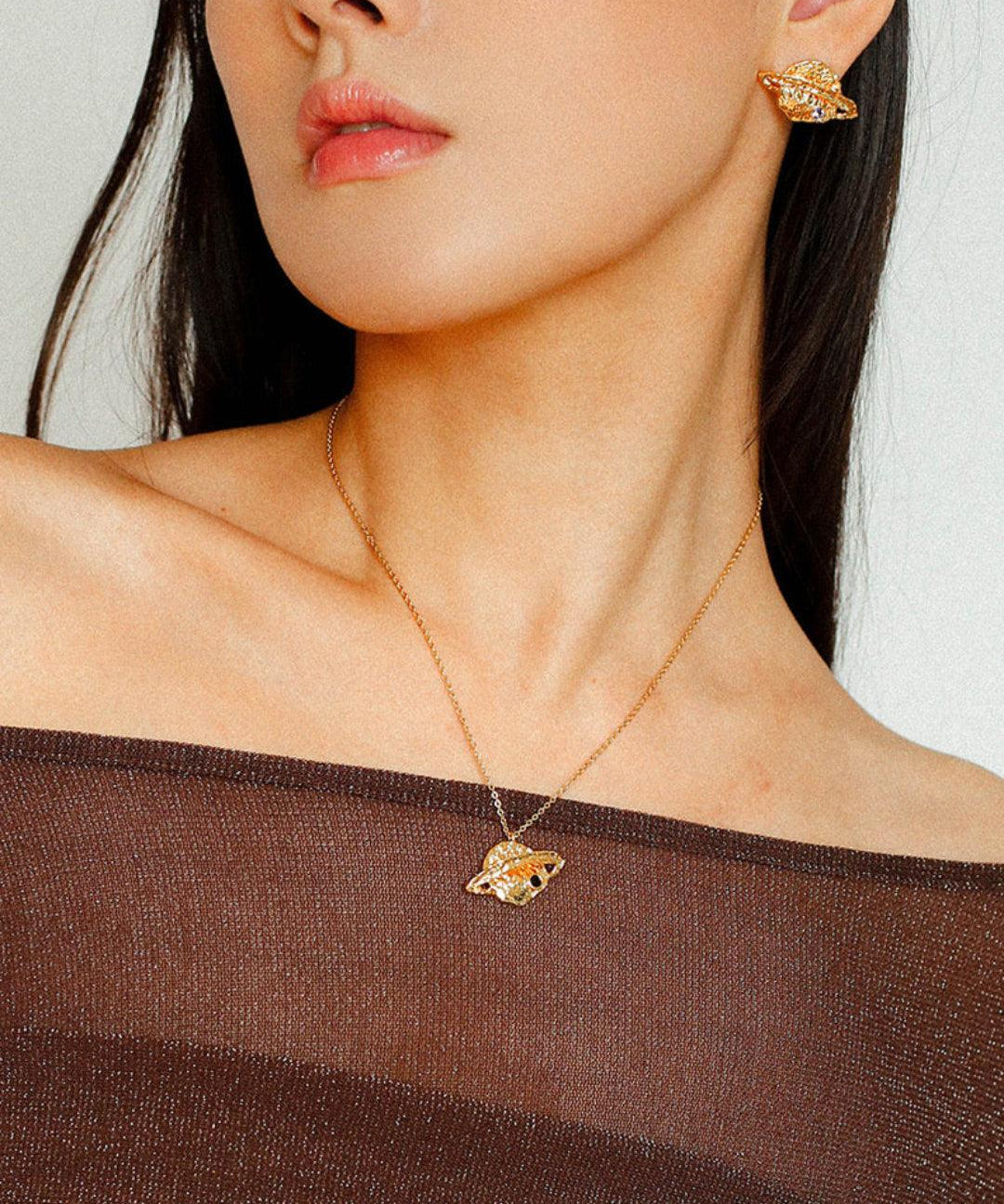 Planet Element Gold Single Pendant Necklace - Gembea Jewelry