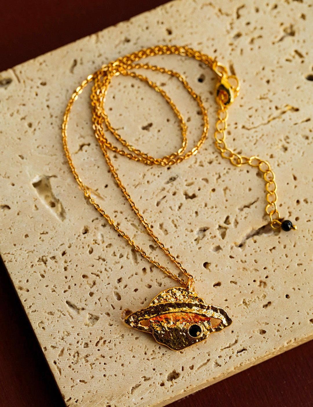 Planet Element Gold Single Pendant Necklace - Gembea Jewelry