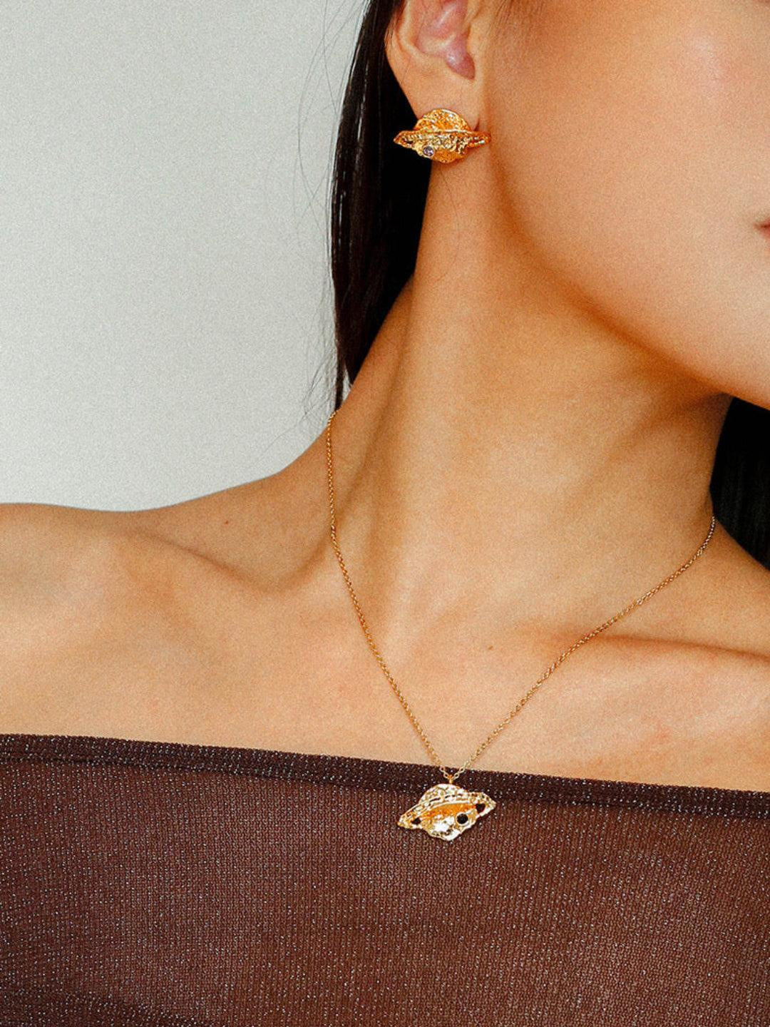 Planet Element Gold Single Pendant Necklace - Gembea Jewelry