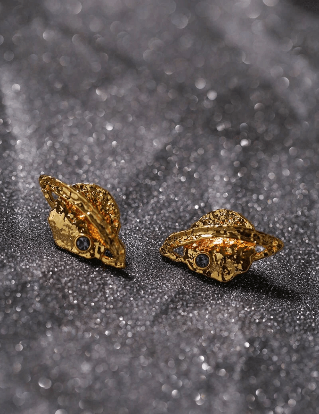 Planet Element Gold Pendant Earrings - Gembea Jewelry