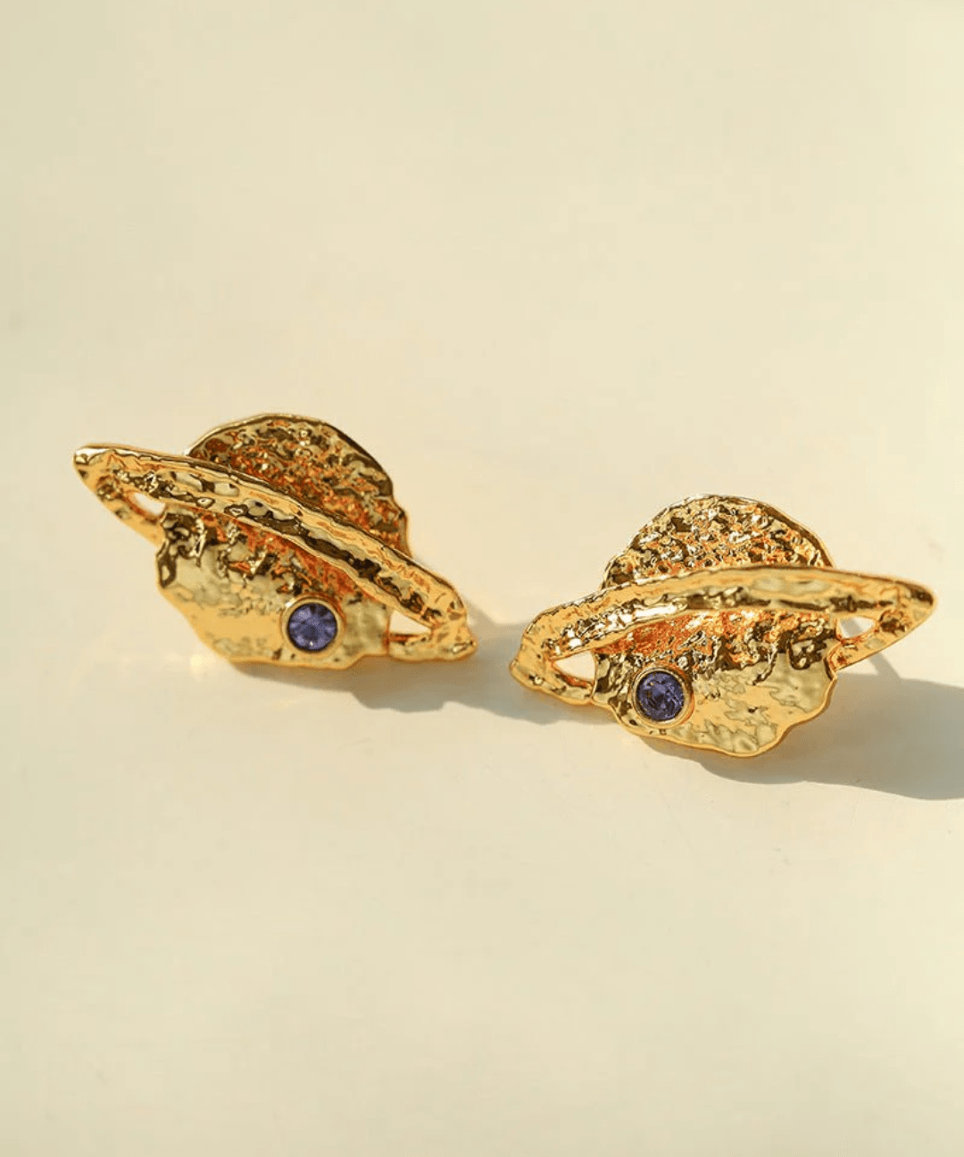 Planet Element Gold Pendant Earrings - Gembea Jewelry