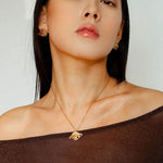 Planet Element Gold Pendant Earrings - Gembea Jewelry
