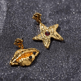Planet Element Gold Pendant Earrings - Gembea Jewelry